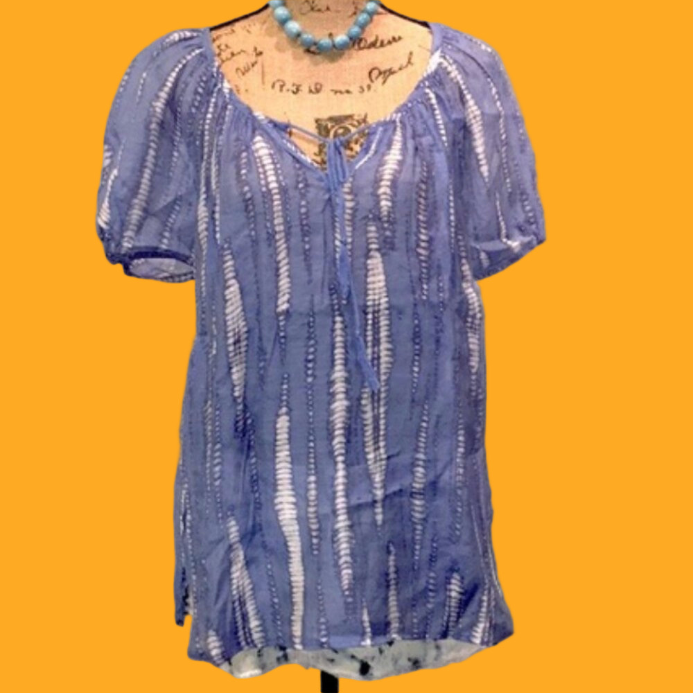 Grand & Greene Tie-Dye Short Sleeve Boho Top